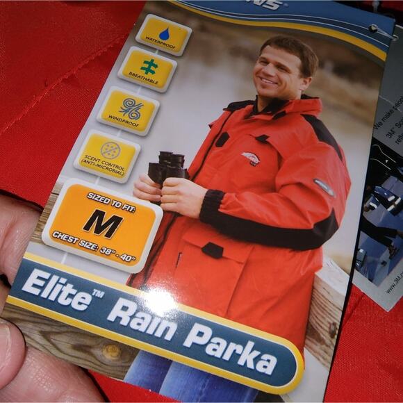 STEARNS ELITE MENS  WATERPROOF RAIN JACKET. size medium - Picture 5 of 8